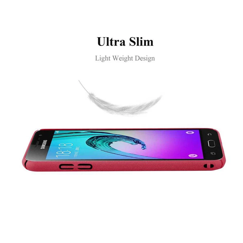 Cadorabo Hülle kompatibel mit Samsung Galaxy J3 2016 Hard Case Schutzhülle in Frosted Optik gegen Kratzer und Stöße