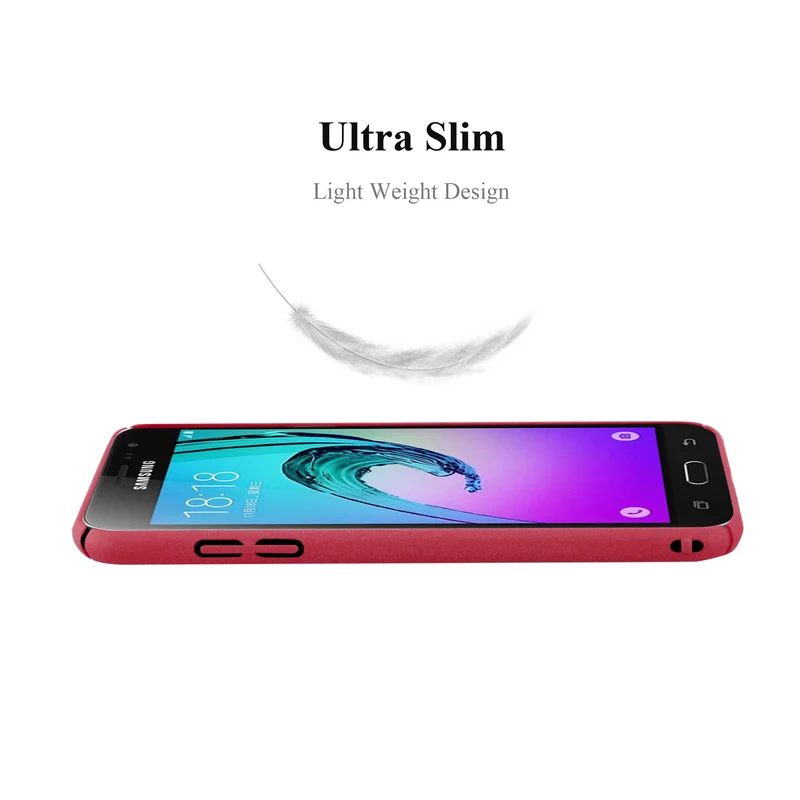 Cadorabo Hülle kompatibel mit Samsung Galaxy J3 2016 Hard Case Schutzhülle in Frosted Optik gegen Kratzer und Stöße