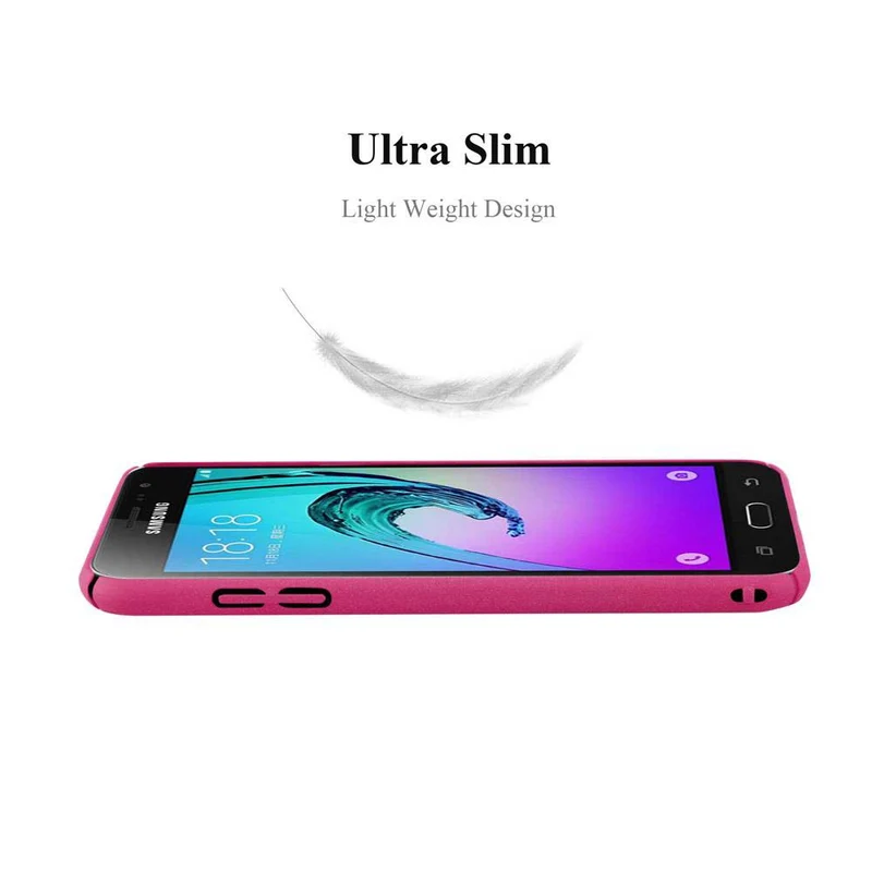 Cadorabo Hülle kompatibel mit Samsung Galaxy J3 2016 Hard Case Schutzhülle in Frosted Optik gegen Kratzer und Stöße