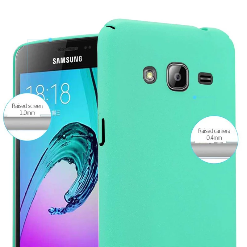 Cadorabo Hülle kompatibel mit Samsung Galaxy J3 2016 Hard Case Schutzhülle in Frosted Optik gegen Kratzer und Stöße
