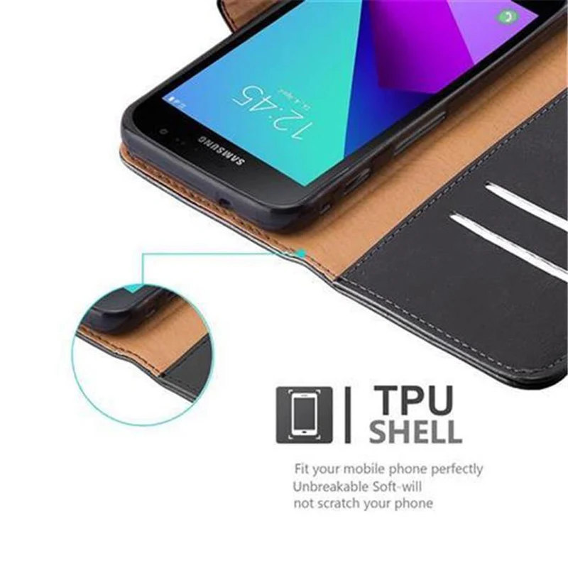 Cadorabo Hülle kompatibel mit Samsung Galaxy XCover 4 / XCover 4s Schutzhülle mit Magnetverschluss, Standfunktion und Kartenfach