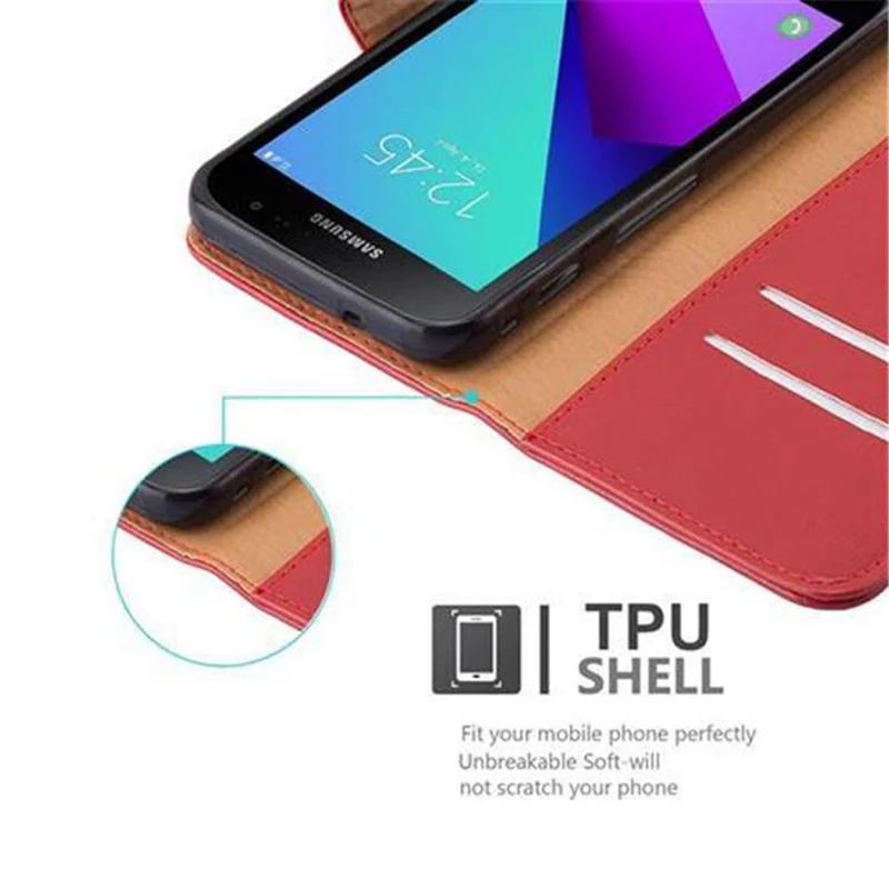 Cadorabo Hülle kompatibel mit Samsung Galaxy XCover 4 / XCover 4s Schutzhülle mit Magnetverschluss, Standfunktion und Kartenfach