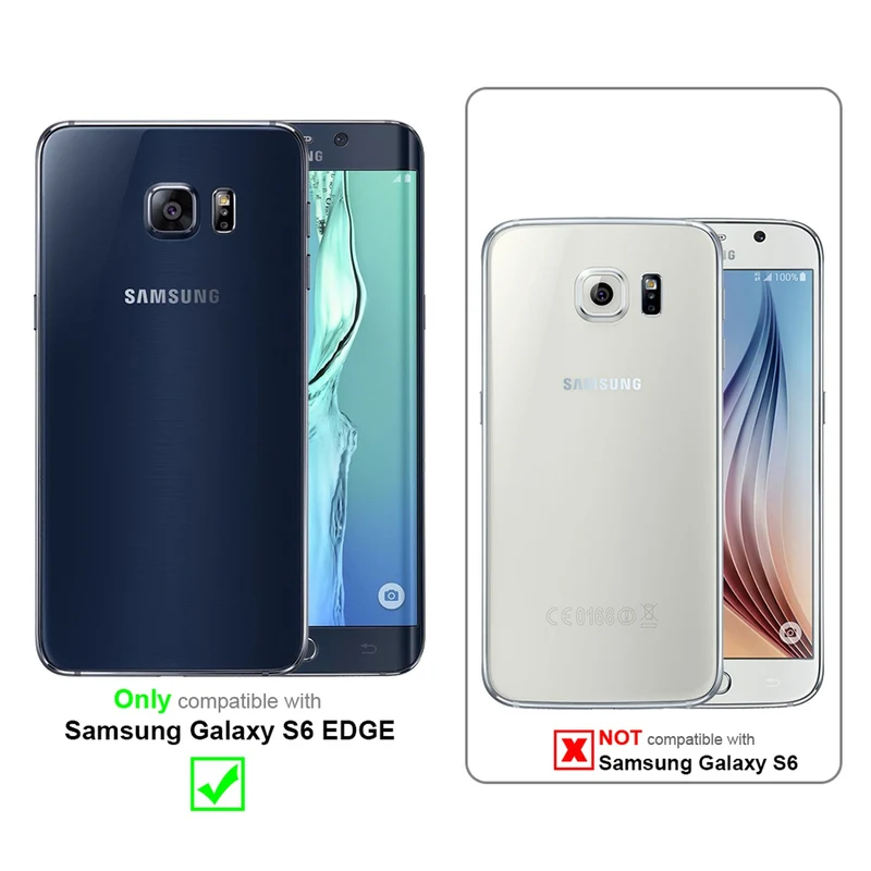 Cadorabo Hülle kompatibel mit Samsung Galaxy S6 EDGE Schutzhülle aus flexiblem TPU Silikon