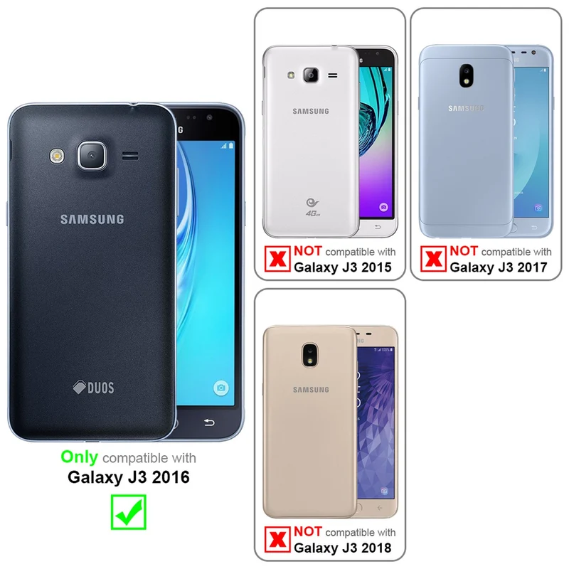 Cadorabo Hülle kompatibel mit Samsung Galaxy J3 2016 Schutzhülle aus flexiblem TPU Silikon