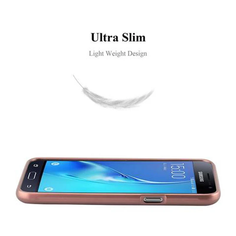 Cadorabo Hülle kompatibel mit Samsung Galaxy J3 2016 Schutzhülle aus flexiblem TPU Silikon