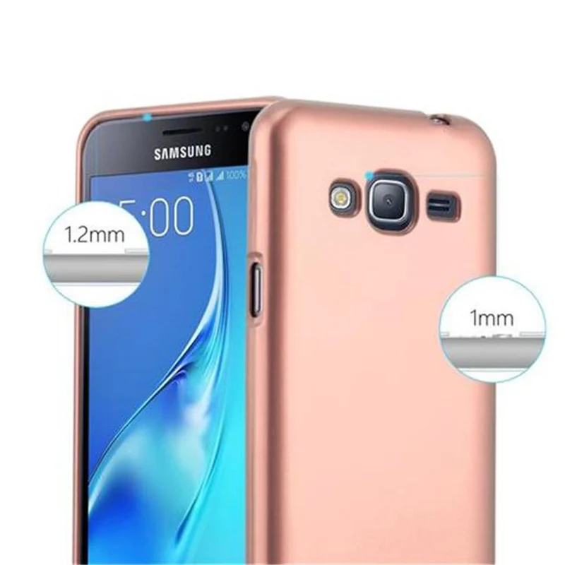 Cadorabo Hülle kompatibel mit Samsung Galaxy J3 2016 Schutzhülle aus flexiblem TPU Silikon