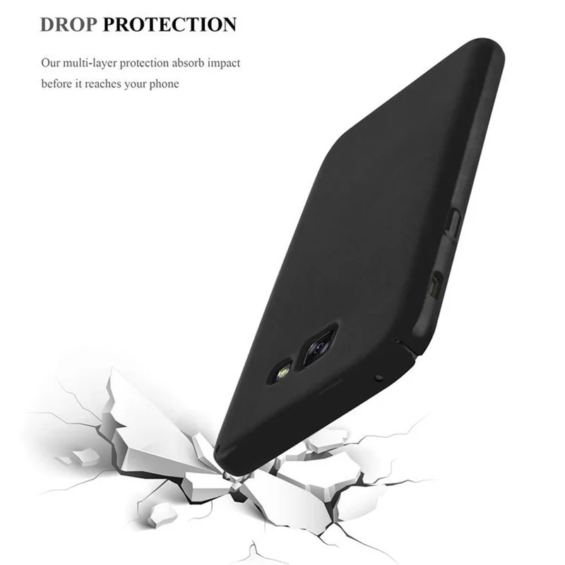 Cadorabo Hülle kompatibel mit Samsung Galaxy A5 2017 Hard Case Schutzhülle in Metall Optik gegen Kratzer und Stöße