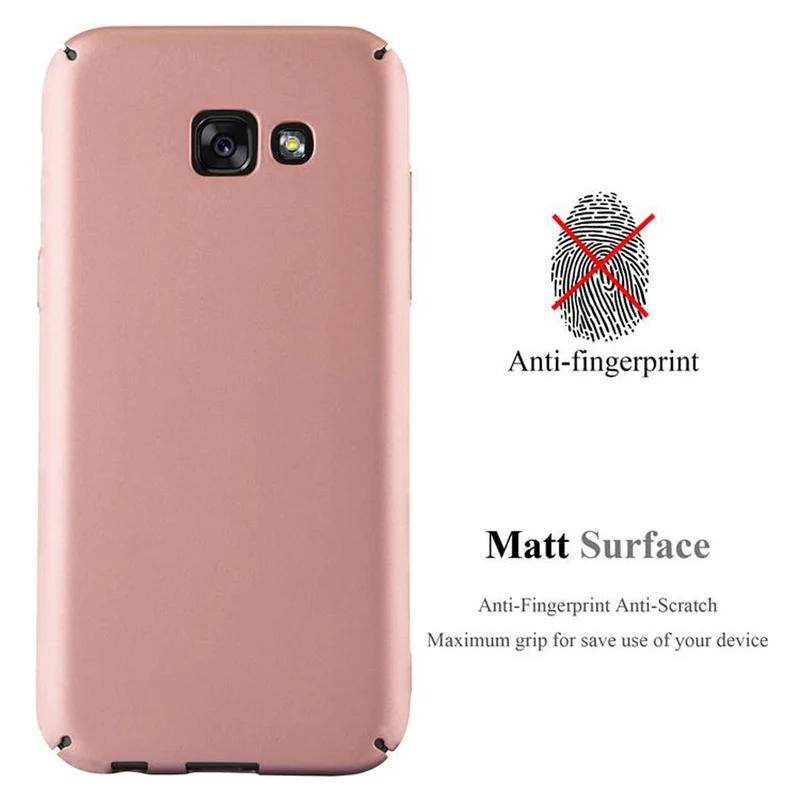 Cadorabo Hülle kompatibel mit Samsung Galaxy A5 2017 Hard Case Schutzhülle in Metall Optik gegen Kratzer und Stöße