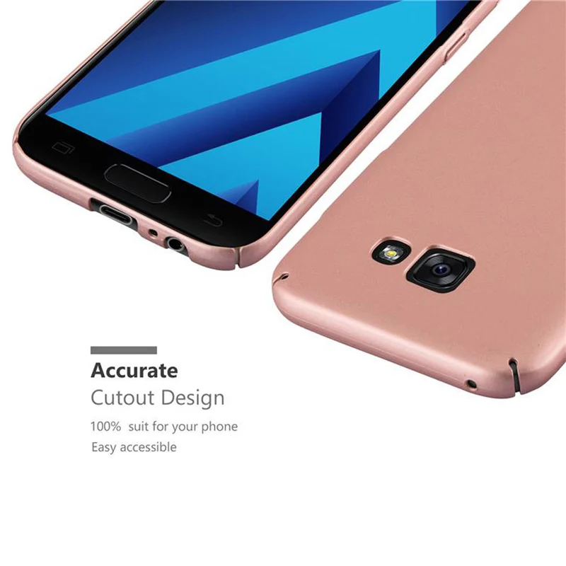 Cadorabo Hülle kompatibel mit Samsung Galaxy A5 2017 Hard Case Schutzhülle in Metall Optik gegen Kratzer und Stöße