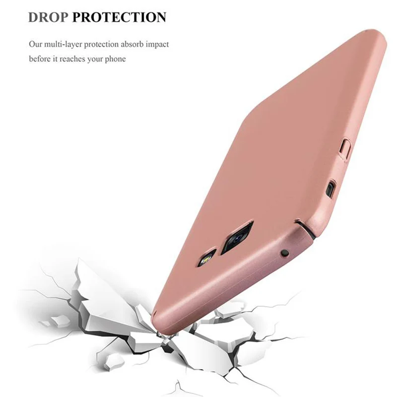 Cadorabo Hülle kompatibel mit Samsung Galaxy A5 2017 Hard Case Schutzhülle in Metall Optik gegen Kratzer und Stöße