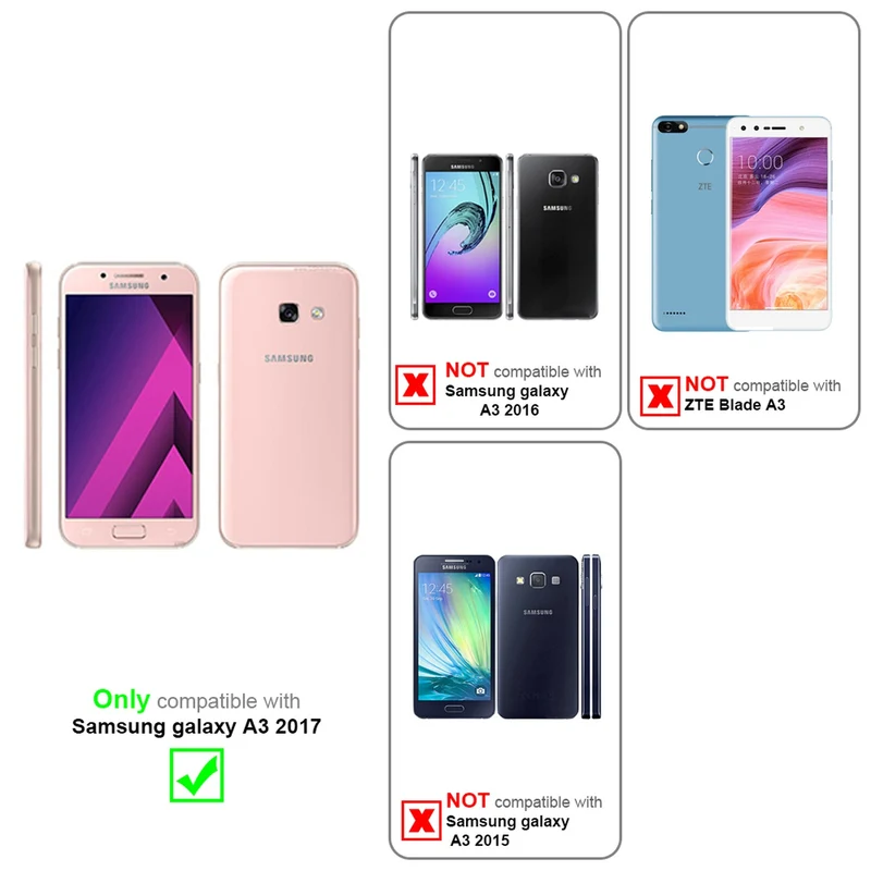 Cadorabo Hülle kompatibel mit Samsung Galaxy A3 2017 Schutzhülle aus flexiblem TPU Silikon
