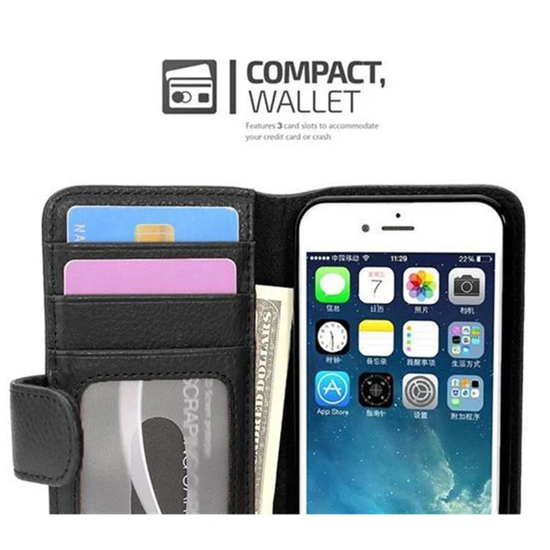Cadorabo Hülle kompatibel mit Apple iPhone 7 / 7S / 8 / SE 2020 Schutzhülle mit Magnetverschluss und 3 Kartenfächern