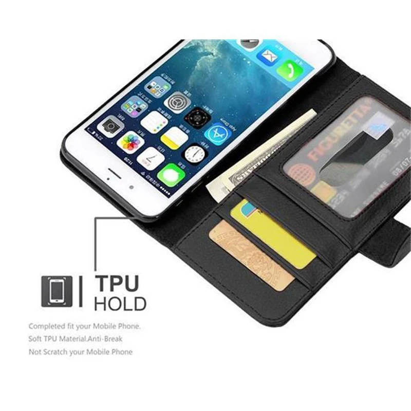 Cadorabo Hülle kompatibel mit Apple iPhone 7 / 7S / 8 / SE 2020 Schutzhülle mit Magnetverschluss und 3 Kartenfächern
