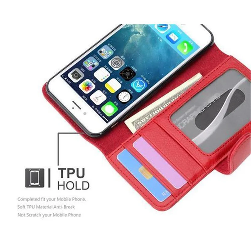 Cadorabo Hülle kompatibel mit Apple iPhone 7 / 7S / 8 / SE 2020 Schutzhülle mit Magnetverschluss und 3 Kartenfächern