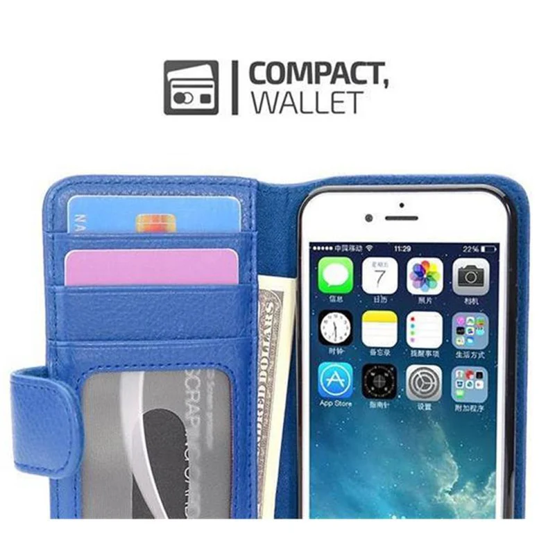 Cadorabo Hülle kompatibel mit Apple iPhone 7 / 7S / 8 / SE 2020 Schutzhülle mit Magnetverschluss und 3 Kartenfächern