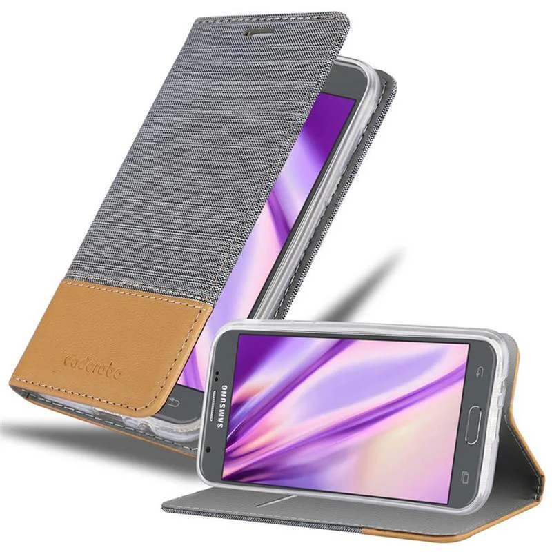 Cadorabo Hülle kompatibel mit Samsung Galaxy J3 2017 Schutzhülle mit Magnetverschluss, Standfunktion und Kartenfach