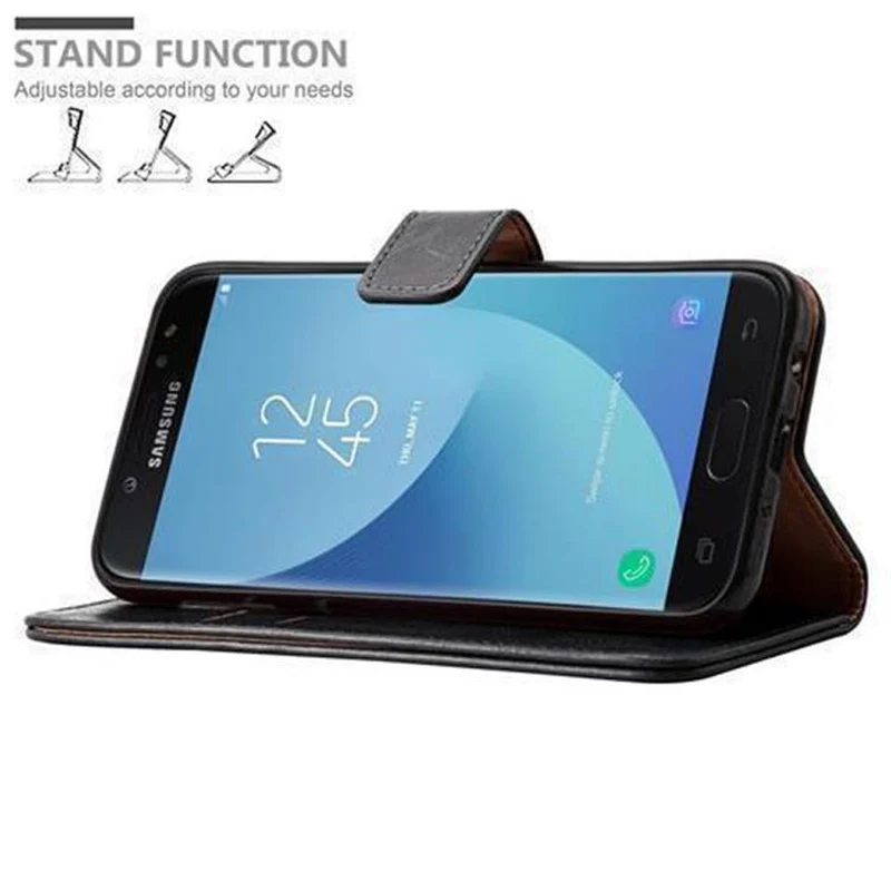 Cadorabo Hülle kompatibel mit Samsung Galaxy J7 2017 / J7 PRO Schutzhülle mit Magnetverschluss, Standfunktion und Kartenfach