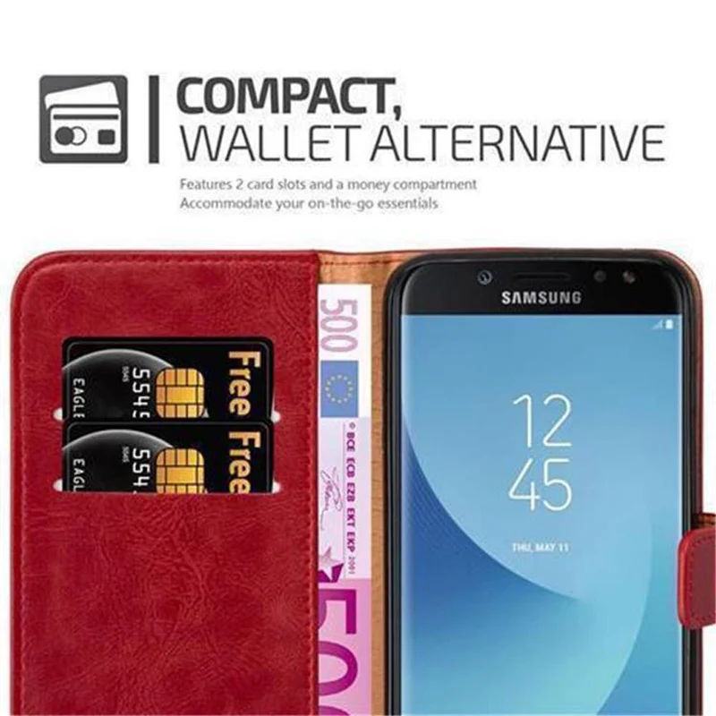 Cadorabo Hülle kompatibel mit Samsung Galaxy J7 2017 / J7 PRO Schutzhülle mit Magnetverschluss, Standfunktion und Kartenfach