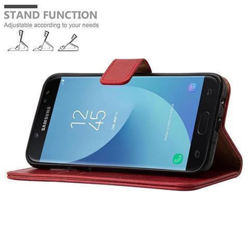 Cadorabo Hülle kompatibel mit Samsung Galaxy J7 2017 / J7 PRO Schutzhülle mit Magnetverschluss, Standfunktion und Kartenfach