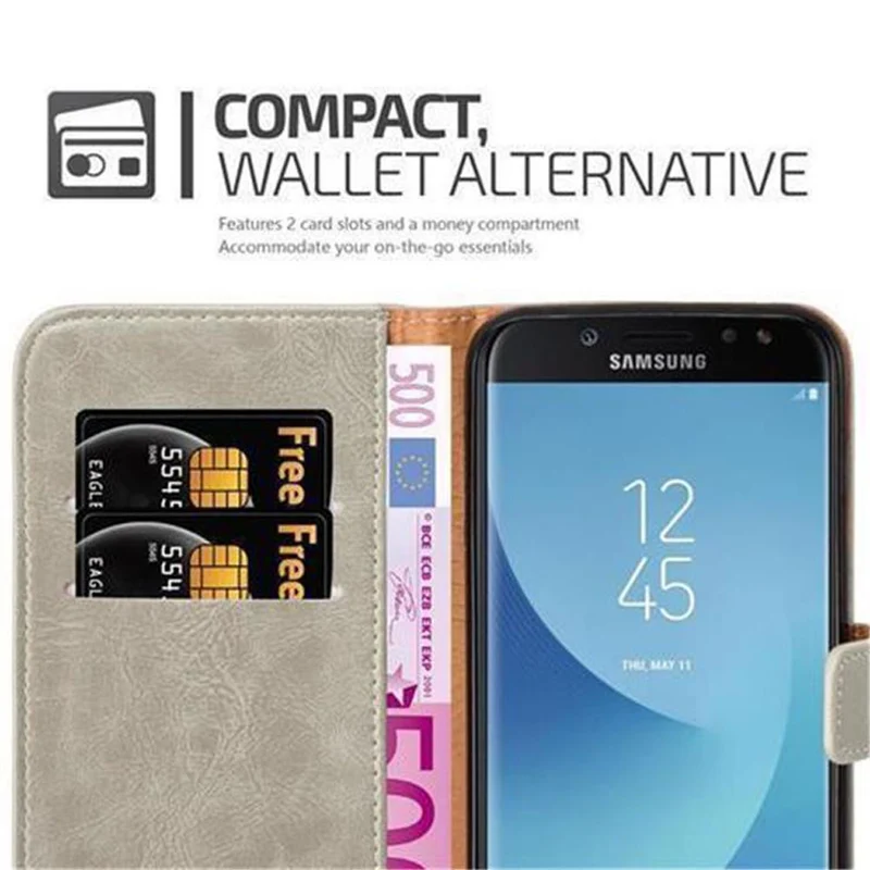 Cadorabo Hülle kompatibel mit Samsung Galaxy J7 2017 / J7 PRO Schutzhülle mit Magnetverschluss, Standfunktion und Kartenfach