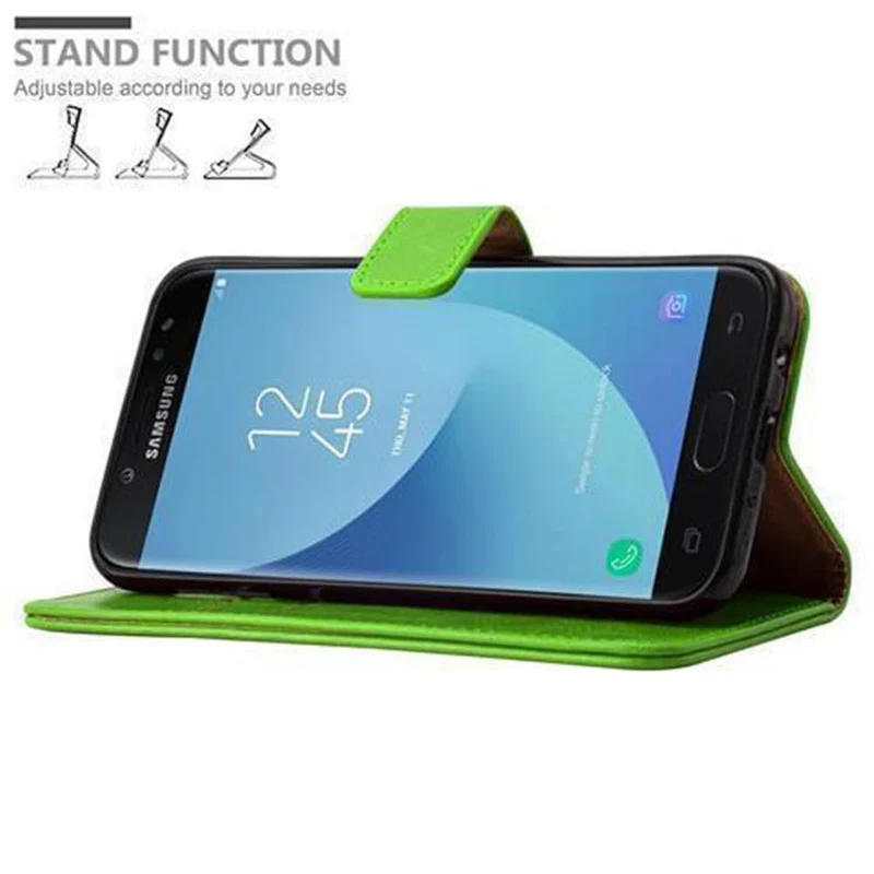 Cadorabo Hülle kompatibel mit Samsung Galaxy J3 2017 Schutzhülle mit Magnetverschluss, Standfunktion und Kartenfach