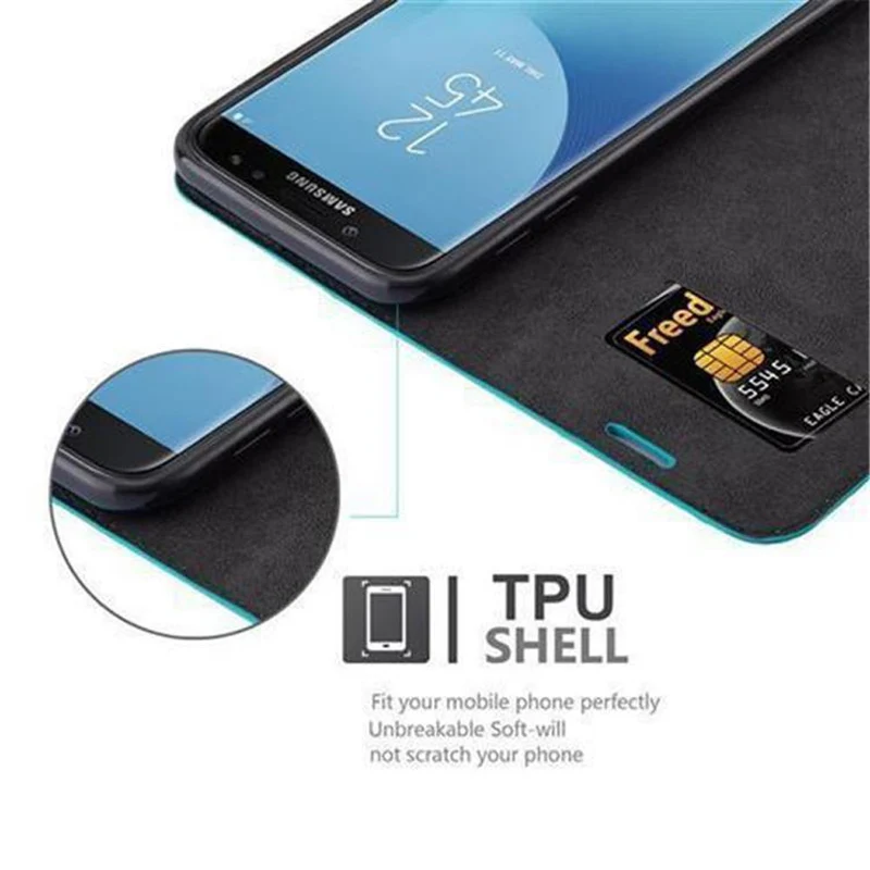 Cadorabo Hülle kompatibel mit Samsung Galaxy J7 2017 / J7 PRO Schutzhülle mit Magnetverschluss, Standfunktion und Kartenfach