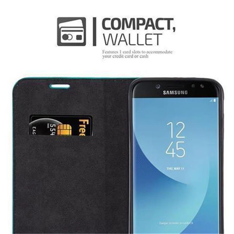 Cadorabo Hülle kompatibel mit Samsung Galaxy J5 2017 / J5 PRO Schutzhülle mit Magnetverschluss, Standfunktion und Kartenfach