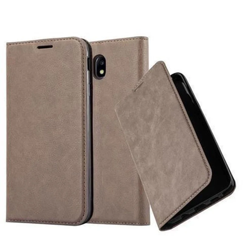Cadorabo Hülle kompatibel mit Samsung Galaxy J3 2017 Schutzhülle mit Magnetverschluss, Standfunktion und Kartenfach