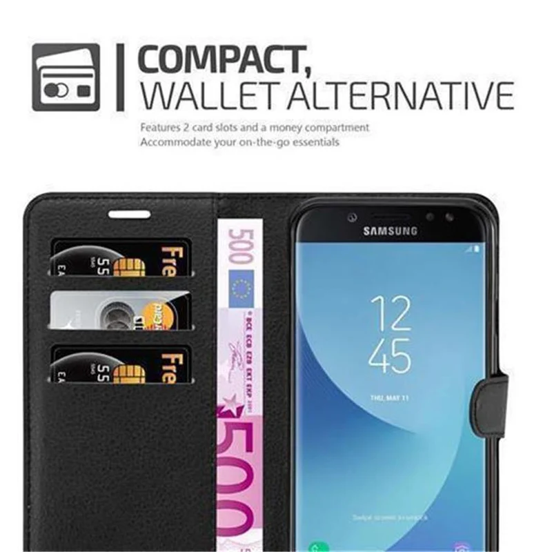 Cadorabo Hülle kompatibel mit Samsung Galaxy J7 2017 / J7 PRO Schutzhülle mit Magnetverschluss, Standfunktion und Kartenfach