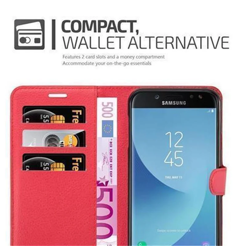 Cadorabo Hülle kompatibel mit Samsung Galaxy J7 2017 / J7 PRO Schutzhülle mit Magnetverschluss, Standfunktion und Kartenfach