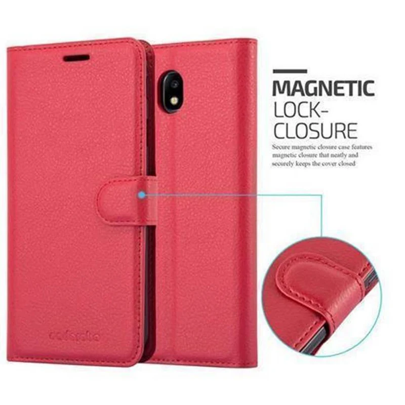 Cadorabo Hülle kompatibel mit Samsung Galaxy J5 2017 / J5 PRO Schutzhülle mit Magnetverschluss, Standfunktion und Kartenfach