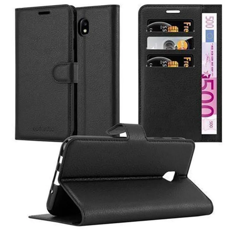 Cadorabo Hülle kompatibel mit Samsung Galaxy J3 2017 Schutzhülle mit Magnetverschluss, Standfunktion und Kartenfach