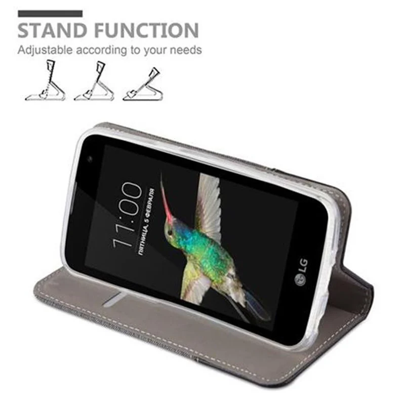 Cadorabo Hülle kompatibel mit LG K4 2016 Schutzhülle mit Magnetverschluss, Standfunktion und Kartenfach