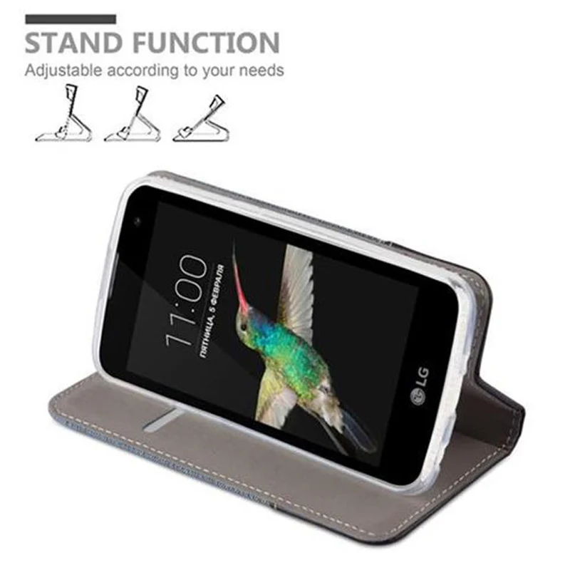 Cadorabo Hülle kompatibel mit LG K4 2016 Schutzhülle mit Magnetverschluss, Standfunktion und Kartenfach