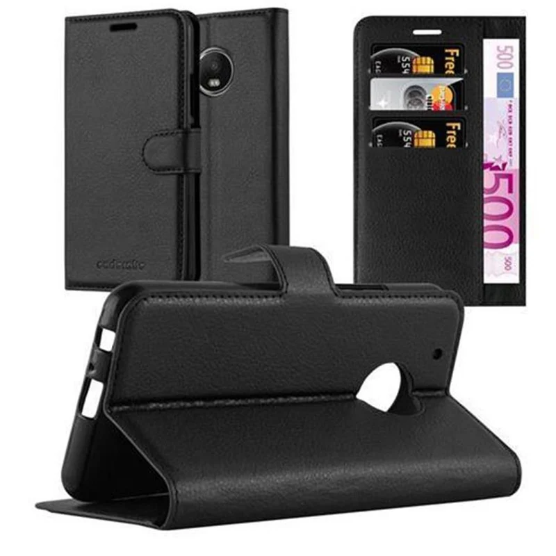 Cadorabo Hülle kompatibel mit Motorola MOTO G5 PLUS Schutzhülle mit Magnetverschluss, Standfunktion und Kartenfach
