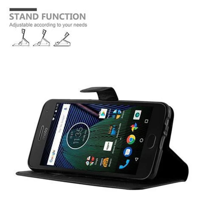 Cadorabo Hülle kompatibel mit Motorola MOTO G5 PLUS Schutzhülle mit Magnetverschluss, Standfunktion und Kartenfach