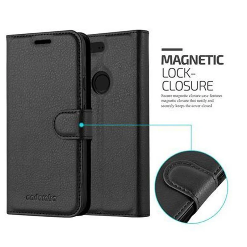Cadorabo Hülle kompatibel mit Google PIXEL Schutzhülle mit Magnetverschluss, Standfunktion und Kartenfach