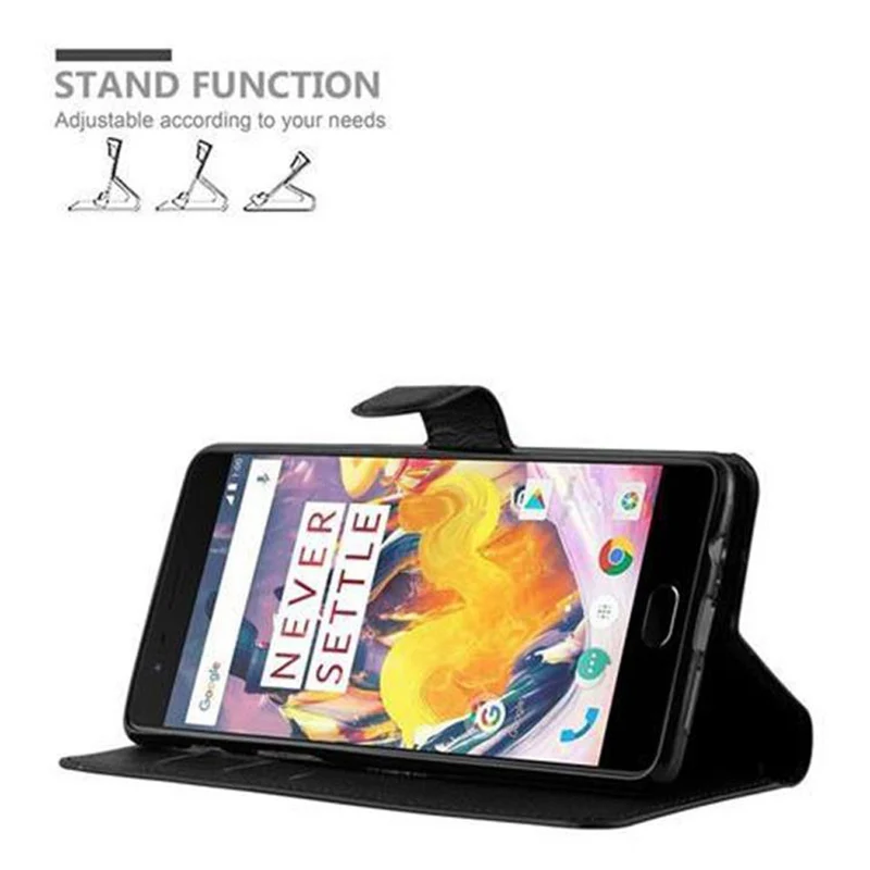 Cadorabo Hülle kompatibel mit OnePlus 3 / 3T Schutzhülle mit Magnetverschluss, Standfunktion und Kartenfach