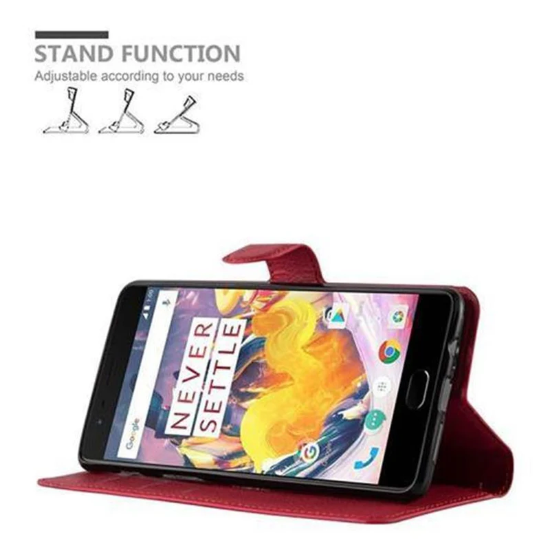 Cadorabo Hülle kompatibel mit OnePlus 3 / 3T Schutzhülle mit Magnetverschluss, Standfunktion und Kartenfach