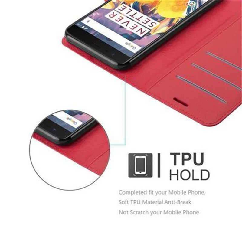 Cadorabo Hülle kompatibel mit OnePlus 3 / 3T Schutzhülle mit Magnetverschluss, Standfunktion und Kartenfach