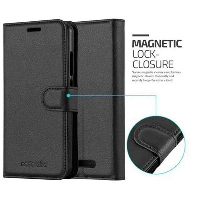 Cadorabo Hülle kompatibel mit WIKO JERRY Schutzhülle mit Magnetverschluss, Standfunktion und Kartenfach