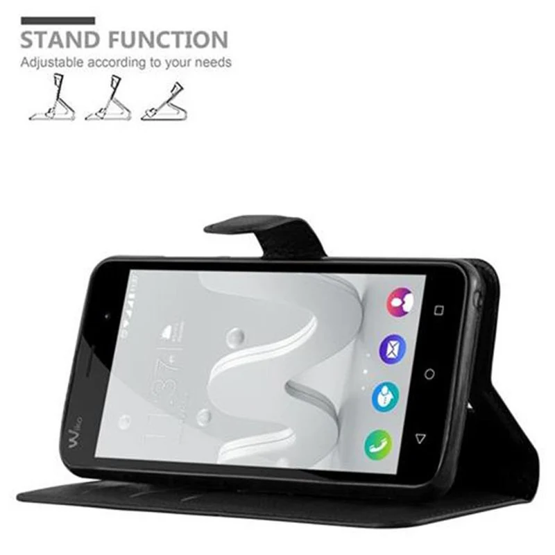 Cadorabo Hülle kompatibel mit WIKO JERRY Schutzhülle mit Magnetverschluss, Standfunktion und Kartenfach