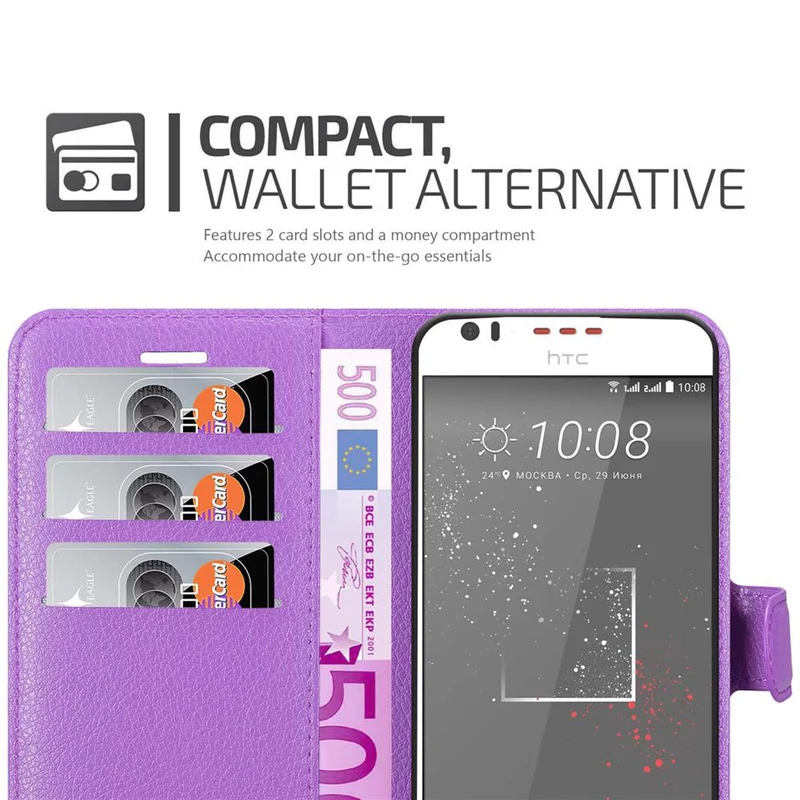 Cadorabo Hülle kompatibel mit HTC Desire 10 LIFESTYLE / Desire 825 Schutzhülle mit Magnetverschluss, Standfunktion und Kartenfach