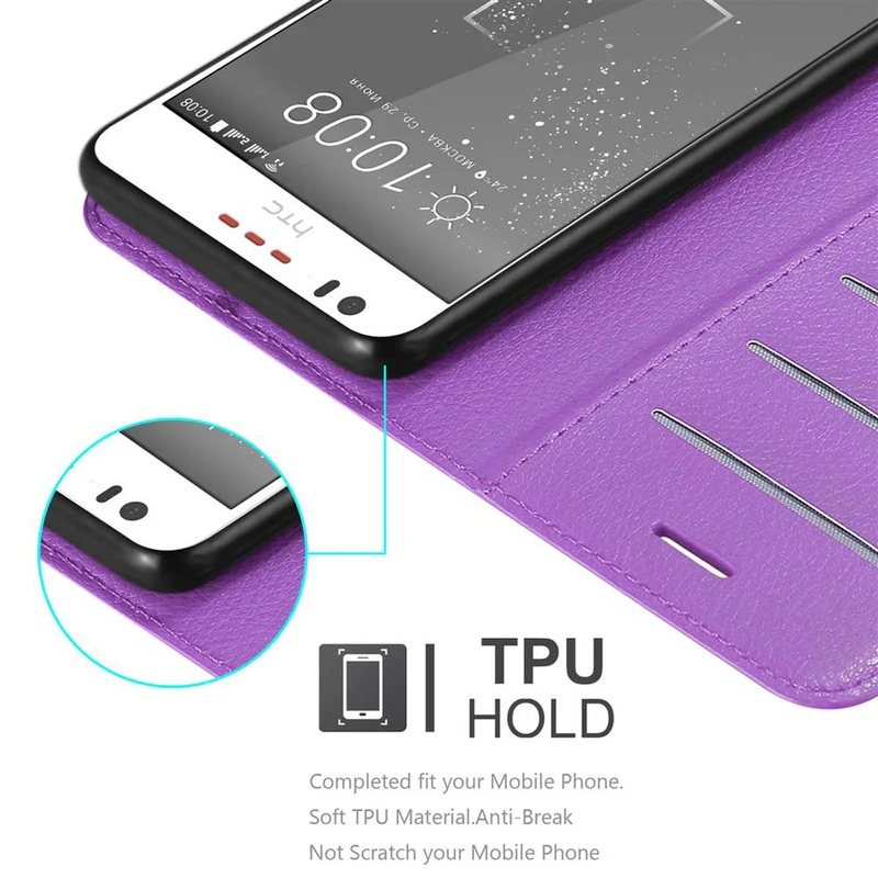 Cadorabo Hülle kompatibel mit HTC Desire 10 LIFESTYLE / Desire 825 Schutzhülle mit Magnetverschluss, Standfunktion und Kartenfach