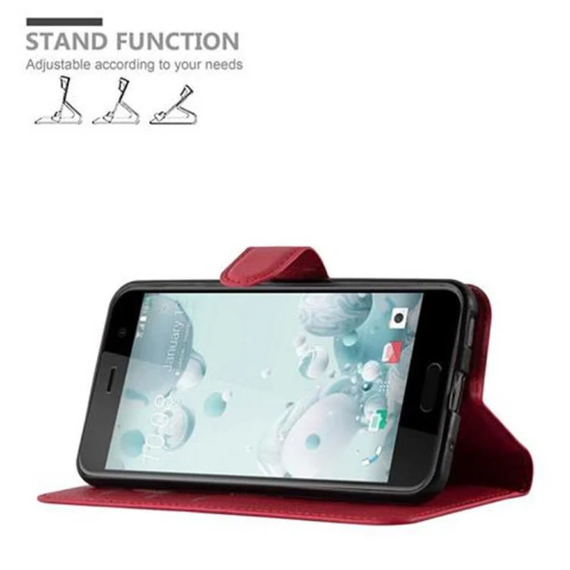 Cadorabo Hülle kompatibel mit HTC U PLAY Schutzhülle mit Magnetverschluss, Standfunktion und Kartenfach