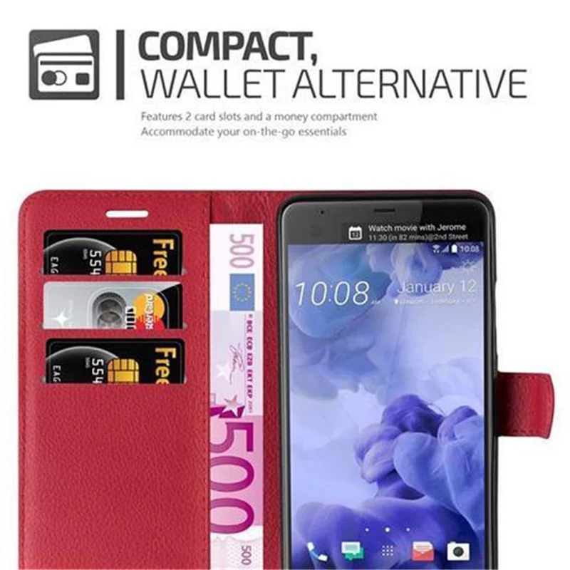 Cadorabo Hülle kompatibel mit HTC U ULTRA Schutzhülle mit Magnetverschluss, Standfunktion und Kartenfach