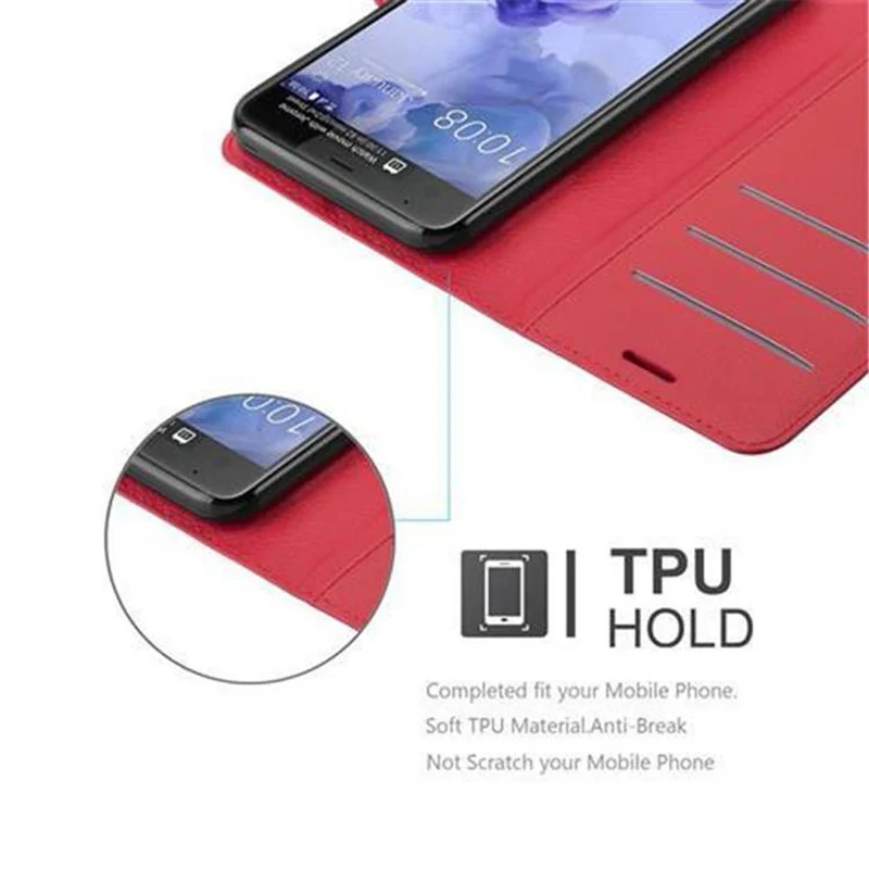 Cadorabo Hülle kompatibel mit HTC U ULTRA Schutzhülle mit Magnetverschluss, Standfunktion und Kartenfach