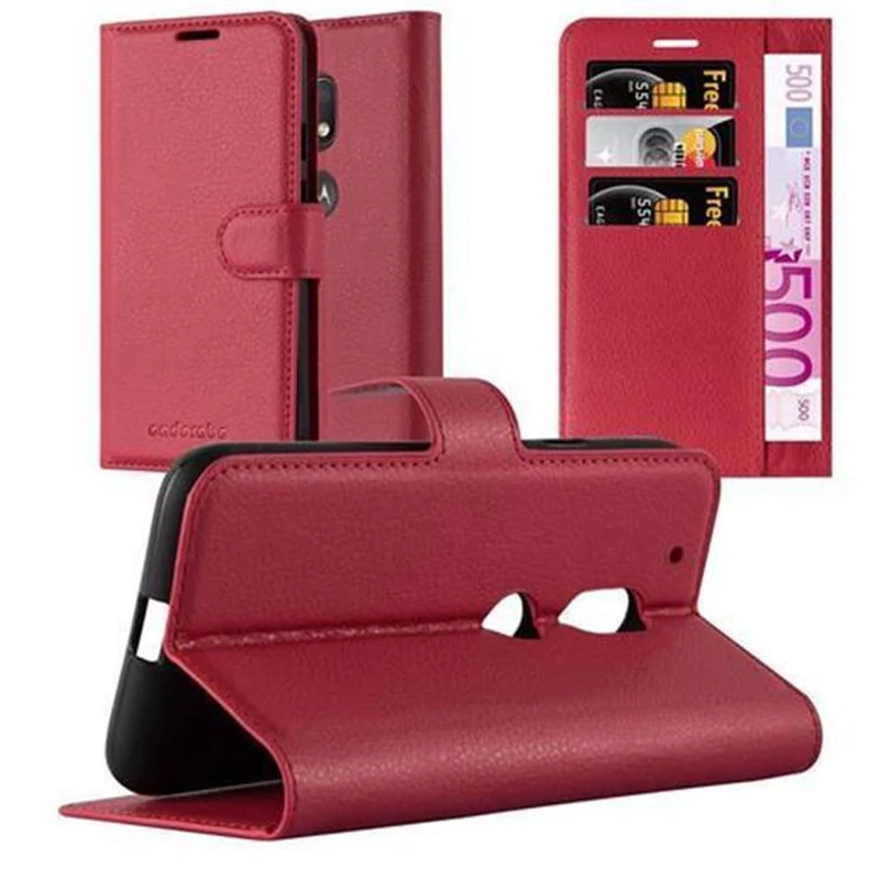 Cadorabo Hülle kompatibel mit Motorola MOTO G4 PLAY Schutzhülle mit Magnetverschluss, Standfunktion und Kartenfach