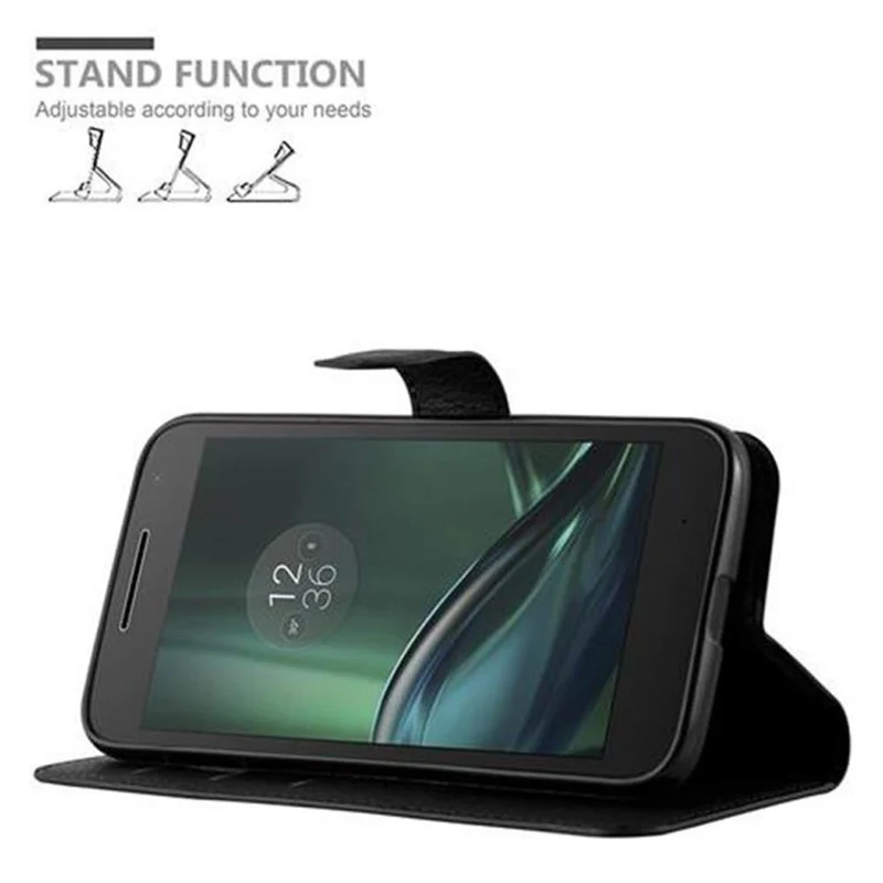 Cadorabo Hülle kompatibel mit Motorola MOTO G4 PLAY Schutzhülle mit Magnetverschluss, Standfunktion und Kartenfach