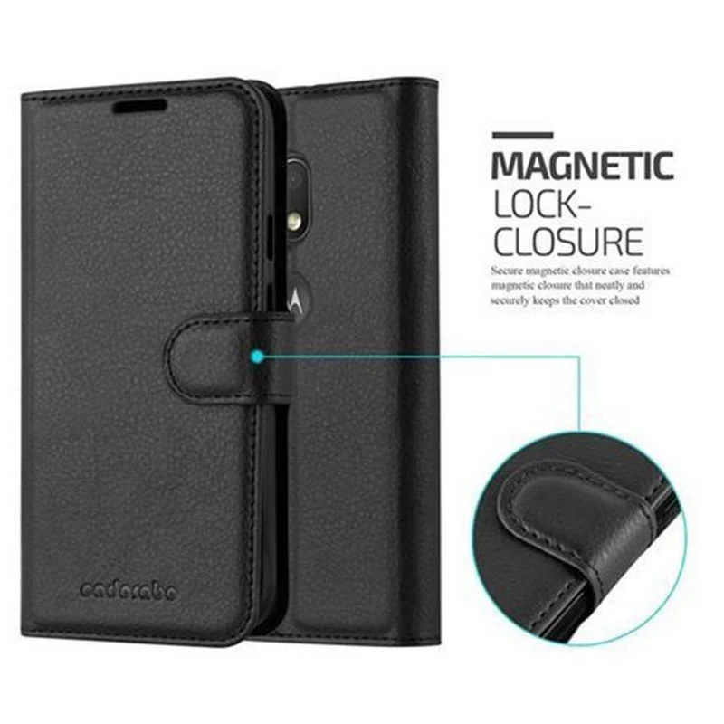 Cadorabo Hülle kompatibel mit Motorola MOTO G4 PLAY Schutzhülle mit Magnetverschluss, Standfunktion und Kartenfach